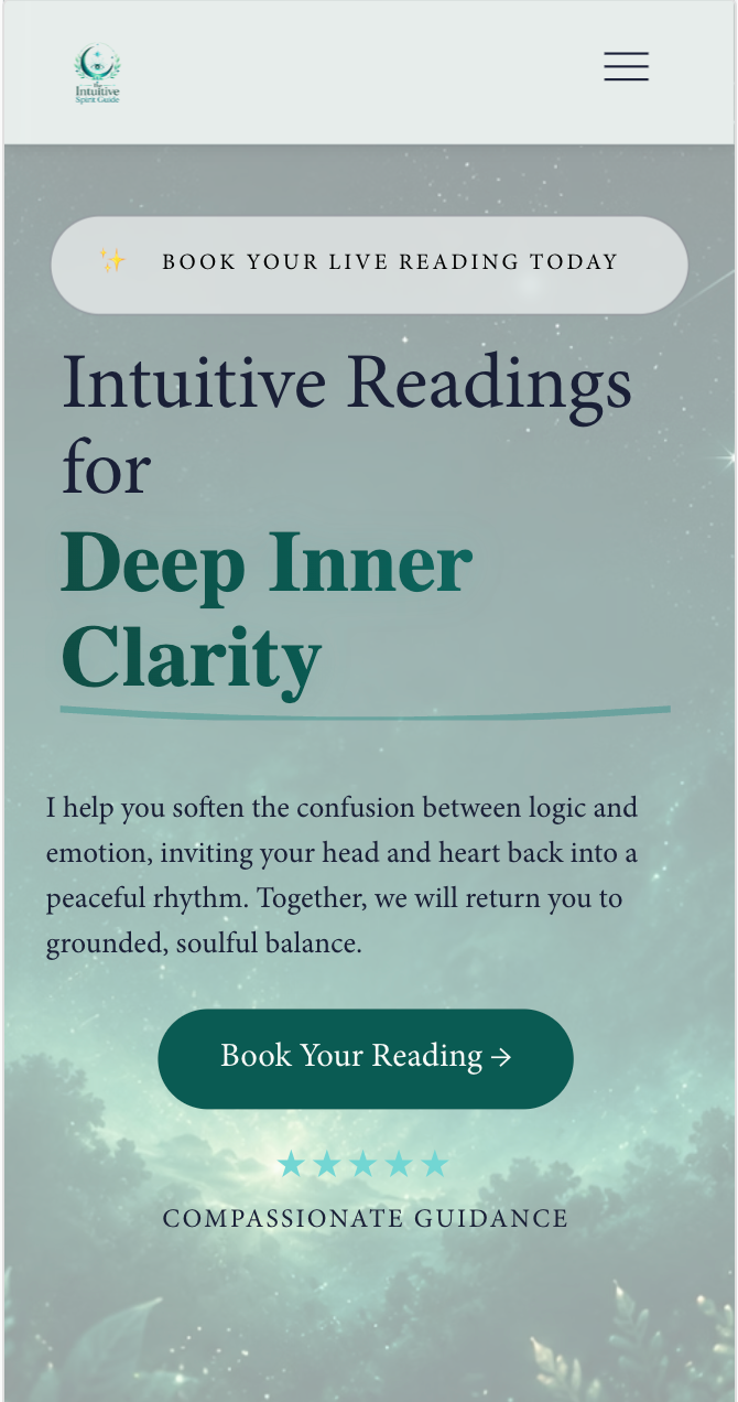 Redesigned Intuitive Spirit Guide mobile website