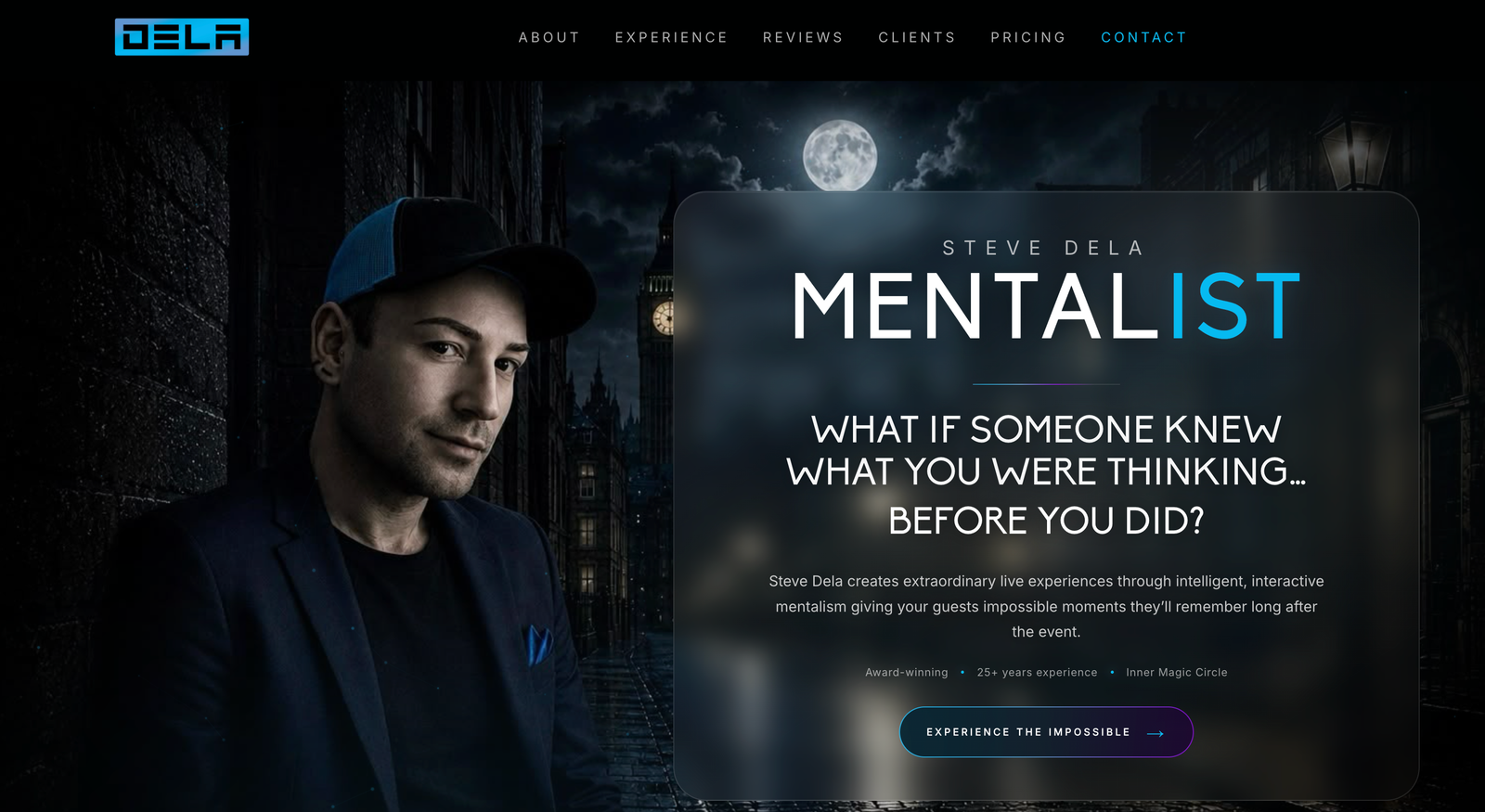 Steve Dela mentalist website