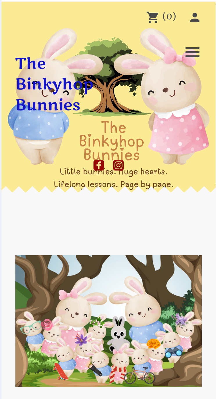 Original Binkyhop Bunnies website — mobile