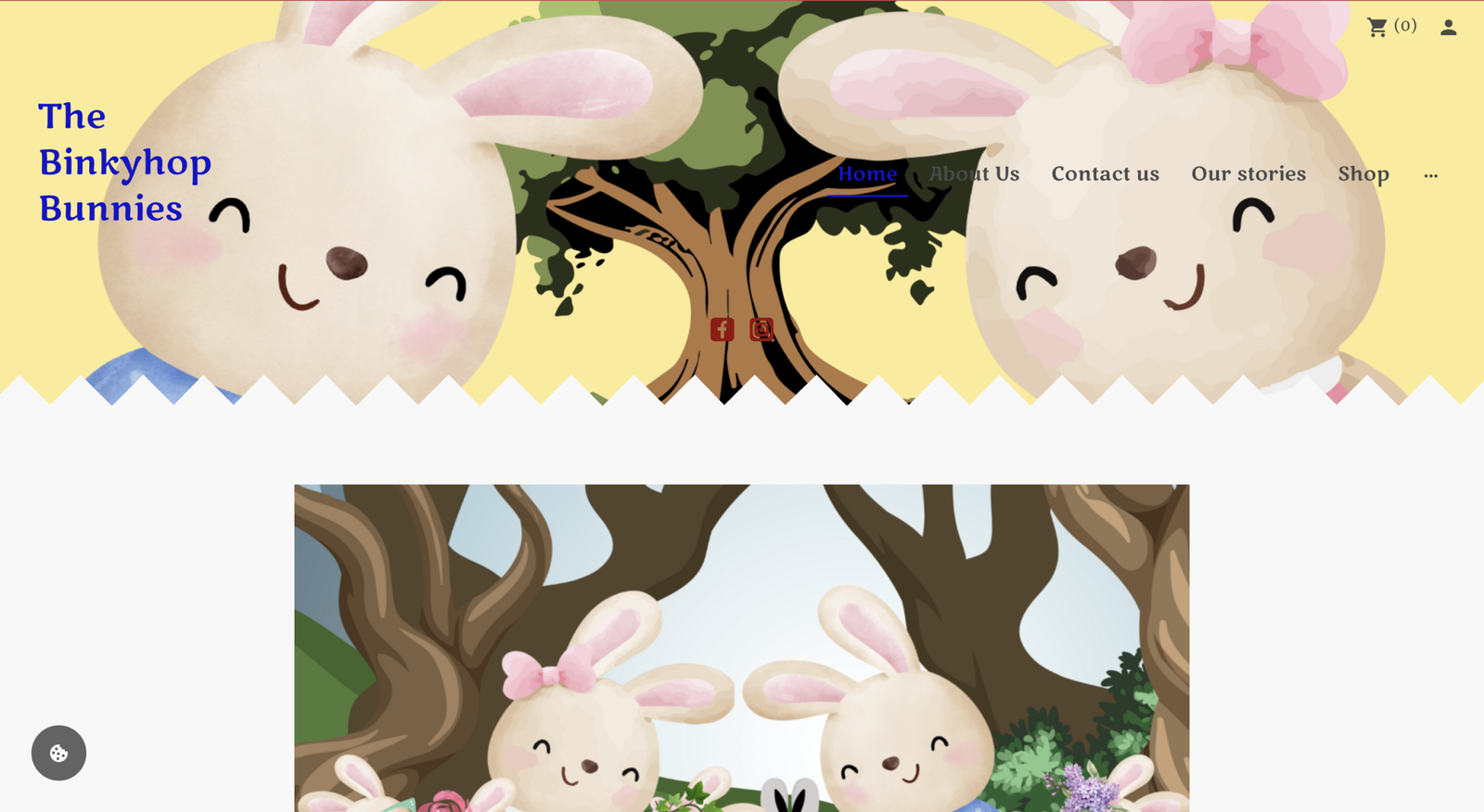 Original Binkyhop Bunnies website — desktop