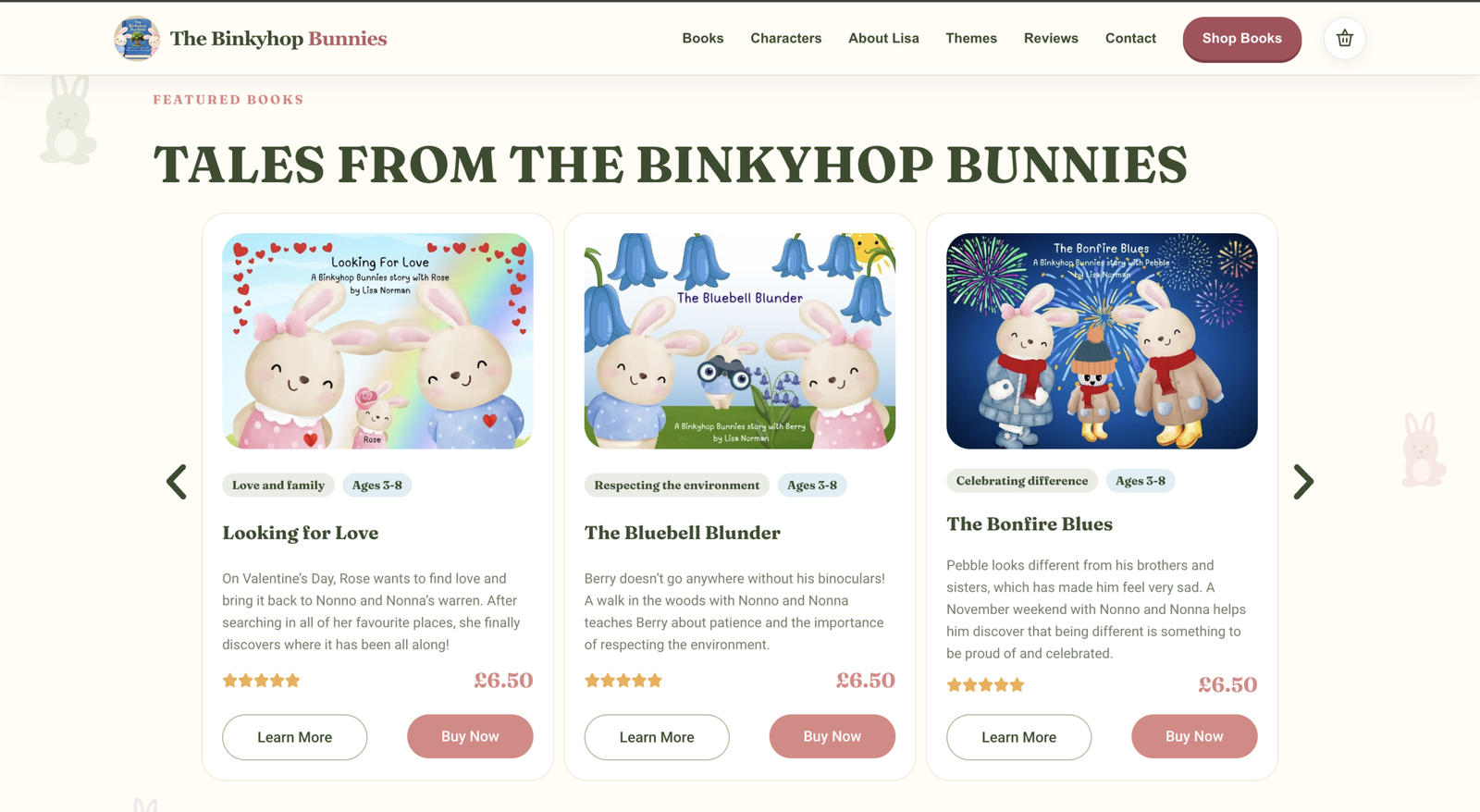 New website — books and shopping journey